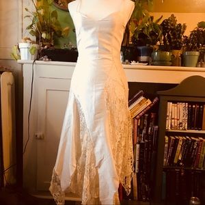 Silk smooth lace dress